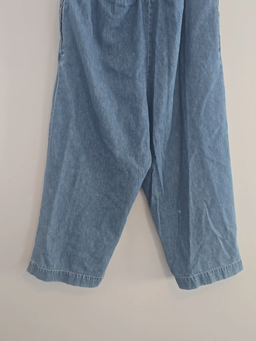 Vintage 90's Sailboat Plus Size Ty Light Blue Denim Drawstring Capri Pants - Picture 7 of 7